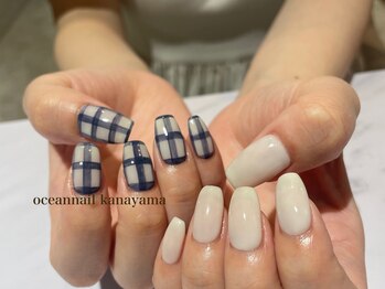 オーシャンネイル 金山店(Ocean Nail)/#シンプルネイル#チェックネイル