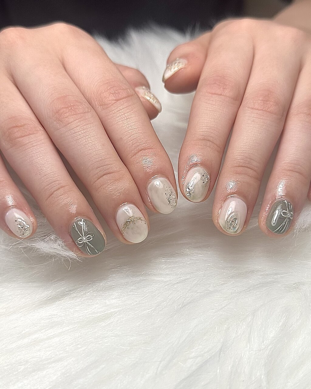 ベージュマグネットべっ甲ニュアンスネイル シェル アイボリー 韓国 ちゅるん 秋 アイボリーべっ甲ニュアンスマグネットネイル ベージュ シェル