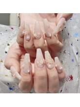 クイーンズビューティーサロン 新宿本店(Queen's beauty salon)/チップ長さ出し+アート&つけ放題