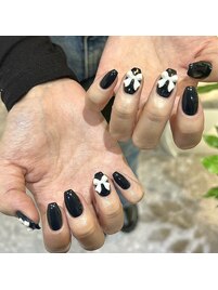 リボンネイル♪ホログラムハート