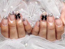 プティ アイビューティ 北浜店(peTiT eyebeauty)/マグネット　リボン　フレンチ