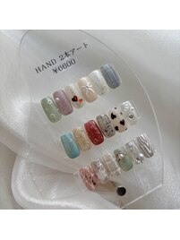 ワンカラー+選べる2本アート