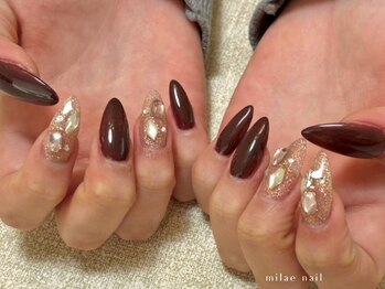 ミレネイル(milae nail)の写真/美フォルムにこだわりあり☆お客様のご希望に合わせた施術で、シンプル～デザインまで幅広く対応♪