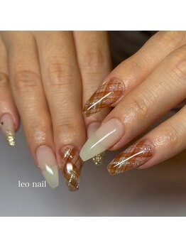 レオネイル(leo nail)の写真/【ジェル☆持ち込みデザイン90min】繊細なArtもお任せ♪再現性の高いArtや色使いで理想の指先を叶えます♪