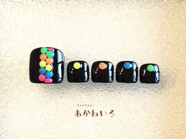 夏フット　蛍光スタッズ