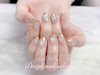 エンジェルネイルサロン(Angel nail salon)/ミラーフレンチXベージュマグ