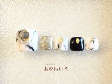 ネイルサロン あかねいろ/春夏フット　エスニック　天然石