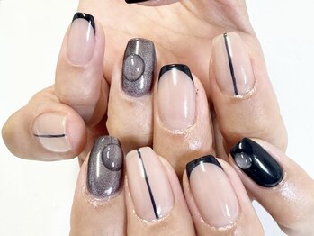 クラル 平塚店(CURAR)/大人モノトーンネイル