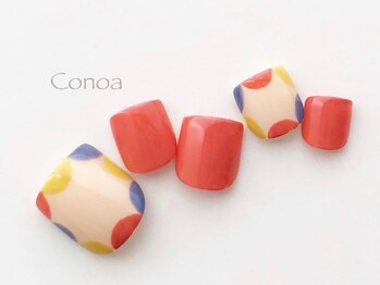 コノア(conoa)/オレンジレトロネイル