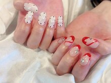 アイネイルズ 梅田店(I nails)/個性派アシメドットハート¥10700