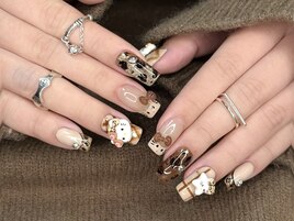 マグネットキティチェックネイル