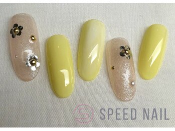 スピードネイル アンド アイ 宮交シティ店/#208【お花ホロ×ラメ】