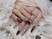 ナナネイル(Nana Nail)/ボルドーロングネイル