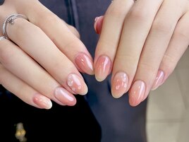 水滴ネイル×桃ネイル