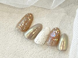 ブラウンラメ/ミラー/ニュアンス