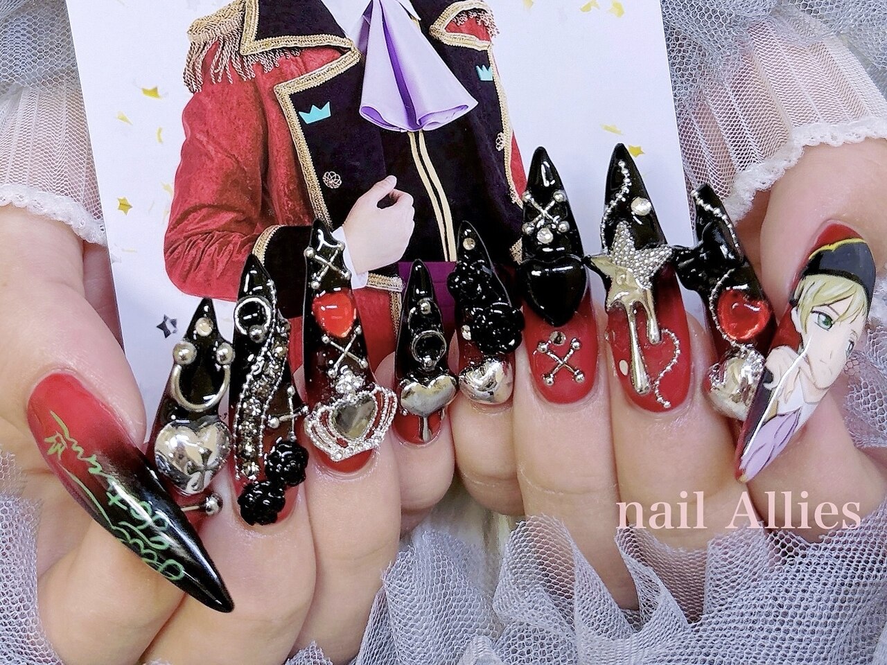 2025年秋トレンド】スタッズ スーパーロングのネイルデザイン集
