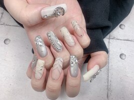 シルバーロングネイル