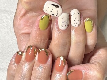 クラル 平塚店(CURAR)/手描きスヌーピーネイル