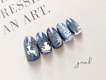 ワイネイル(Y.nail)/雪降るクリスマスデザイン