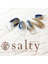 ネイルアンドアイラッシュサロン ソルティ 寺田町(salty)/ニュアンス塗りかけ