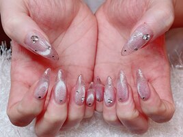 ピンクマグネットネイル