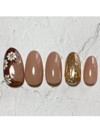 手描きお花×ツイード