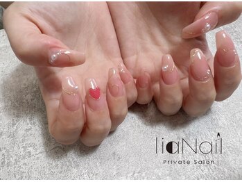 リアネイル(liaNail)/ミラー×ハートネイル