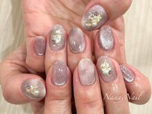 ナナネイル(Nana.Nail)/ラベンダー×フラッシュネイル
