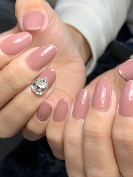 レディグリッター(Lady glitter)/くすみピンクx先端ライン