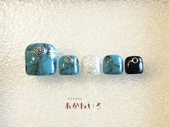 ネイルサロン あかねいろ/夏ネイル ターコイズ 天然石