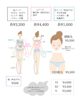 サロン モナ(Salon Mona)/【脱毛】パーツ説明