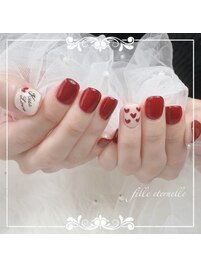 バレンタインネイル