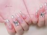 【アクリルスカルプ】華やかデザインART10本込み☆持込ＯＫ☆パーツ付け放題