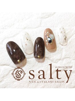 ネイルアンドアイラッシュサロン ソルティ 寺田町(salty)/ブラウンシェルネイル