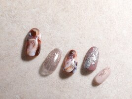 カフェオレ風ニュアンスnail