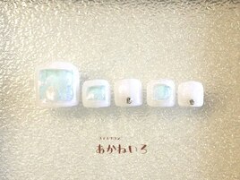 夏フット　氷ネイル　ぷっくり