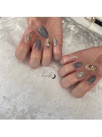 ブルーグレー ニュアンスネイル