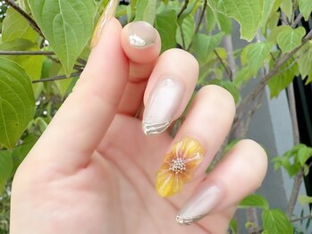シェル ネイル(Cher nail)/夏ヒマワリネイル【Cher nail】