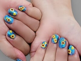 ヒマワリ満開ネイル￥9,900