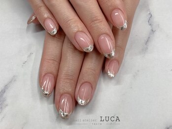ネイルアトリエルカ(nail atelier LUCA)/M-147 大人ガラスフレンチネイル