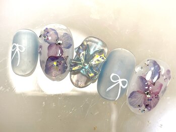 紫陽花/梅雨/6月/マット/リボン