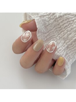 ネイル ジャム(nail jam)/爽やかフラワー【ネイルチップ】