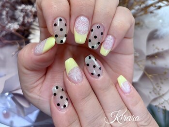 キララ(Kirara)/ドット×フレンチレースネイル