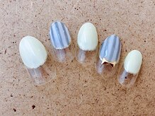 ネイルサロン ナチュール(Nature)/イエロー×ストライプ☆