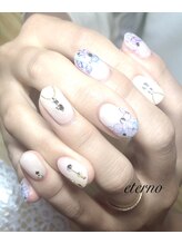 エテル(eterno)/たらし込み紫陽花ネイル