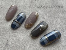ネイルサロン バロック(Nail Salon BAROQUE)/チェック×アクセサリーネイル