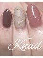 ケイネイル(Knail)&nbsp;マットのキルティングネイル♪ブラウン×ピンクでVtにもピッタリ