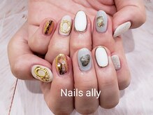 ネイルズアリー 立川店(Nails ally)/ゴールドパーツ×ニュアンス