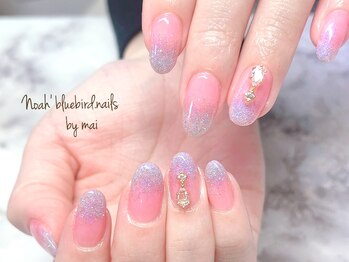 ノアブルーバードネイルズ(Noah' bluebird .nails)/春色ラメグラデーション