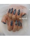 ブラックグリッター×クロム